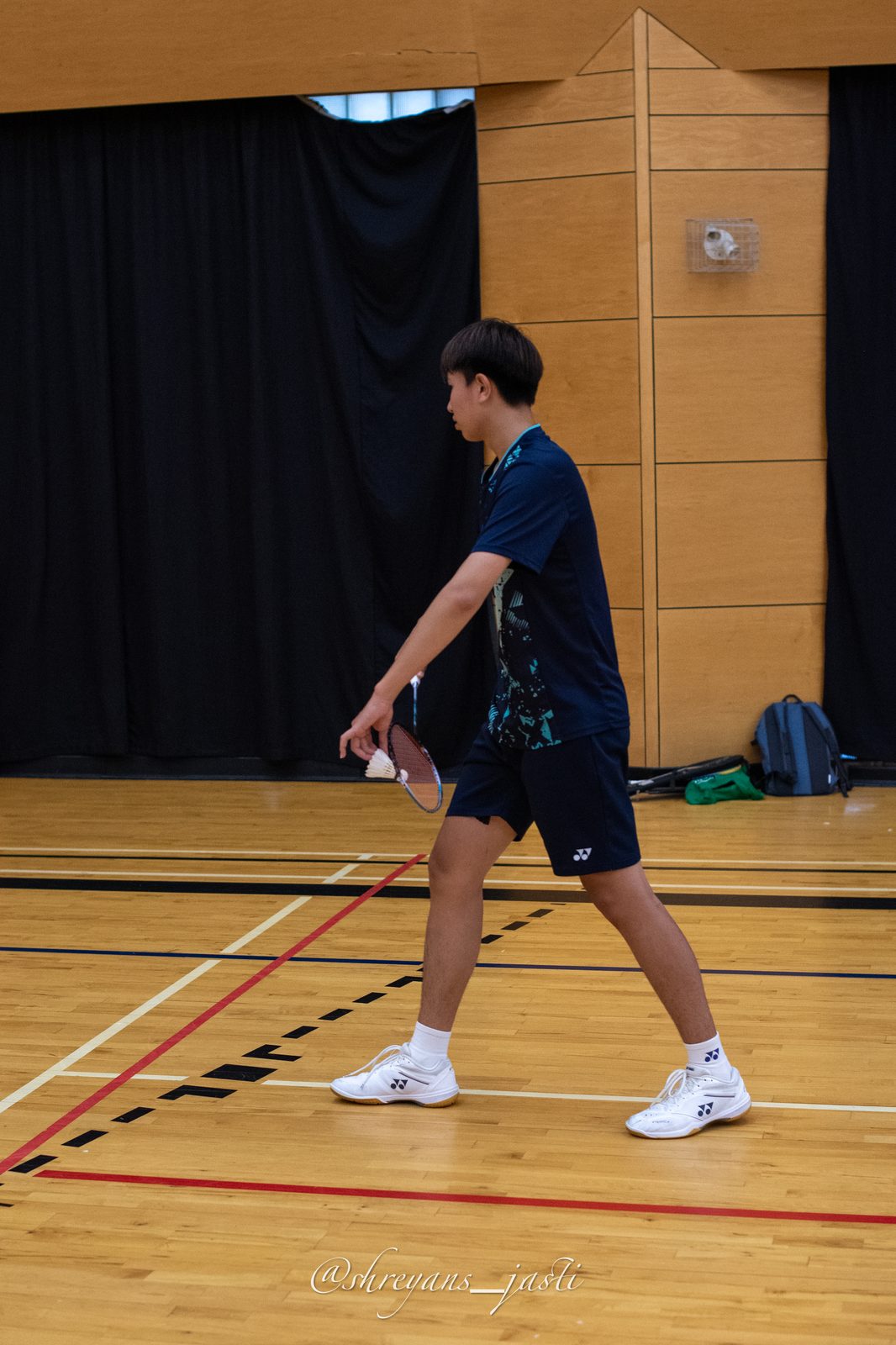 Player preparing to serve